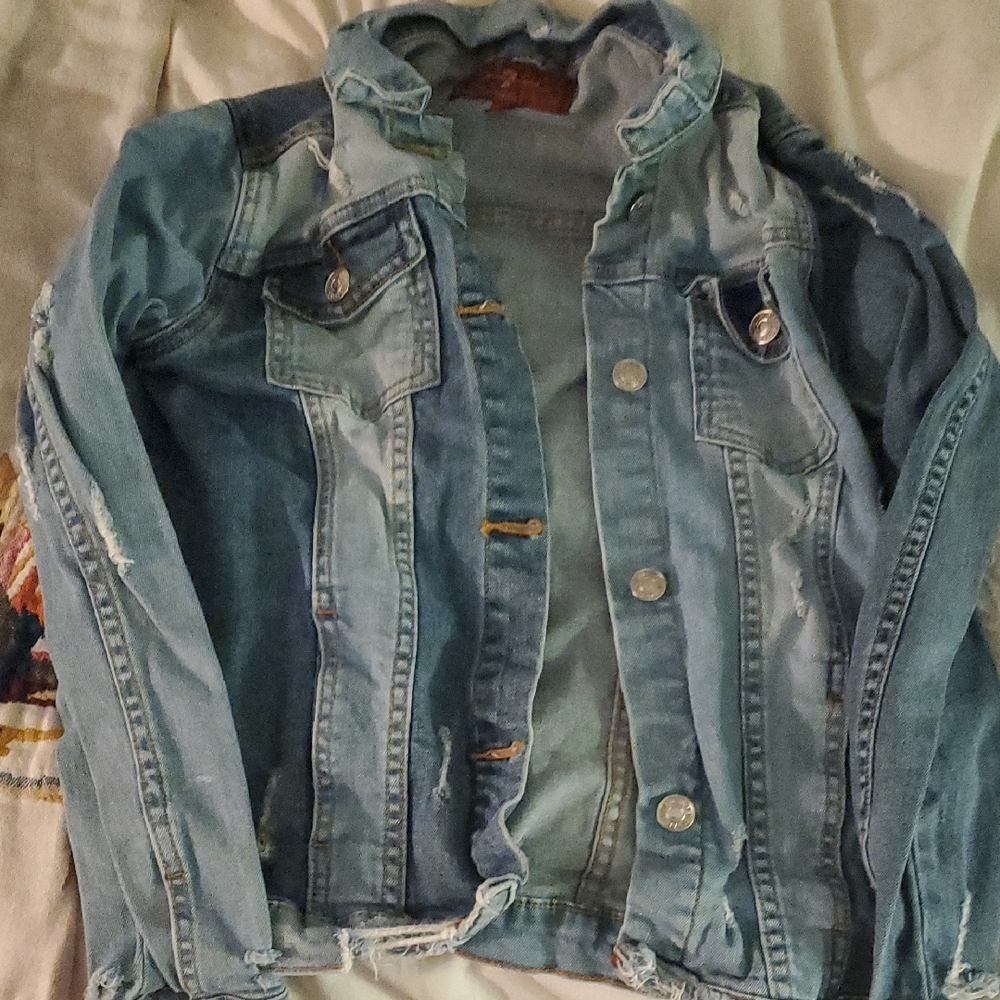 7 For All Mankind Distressed Denim Jacket